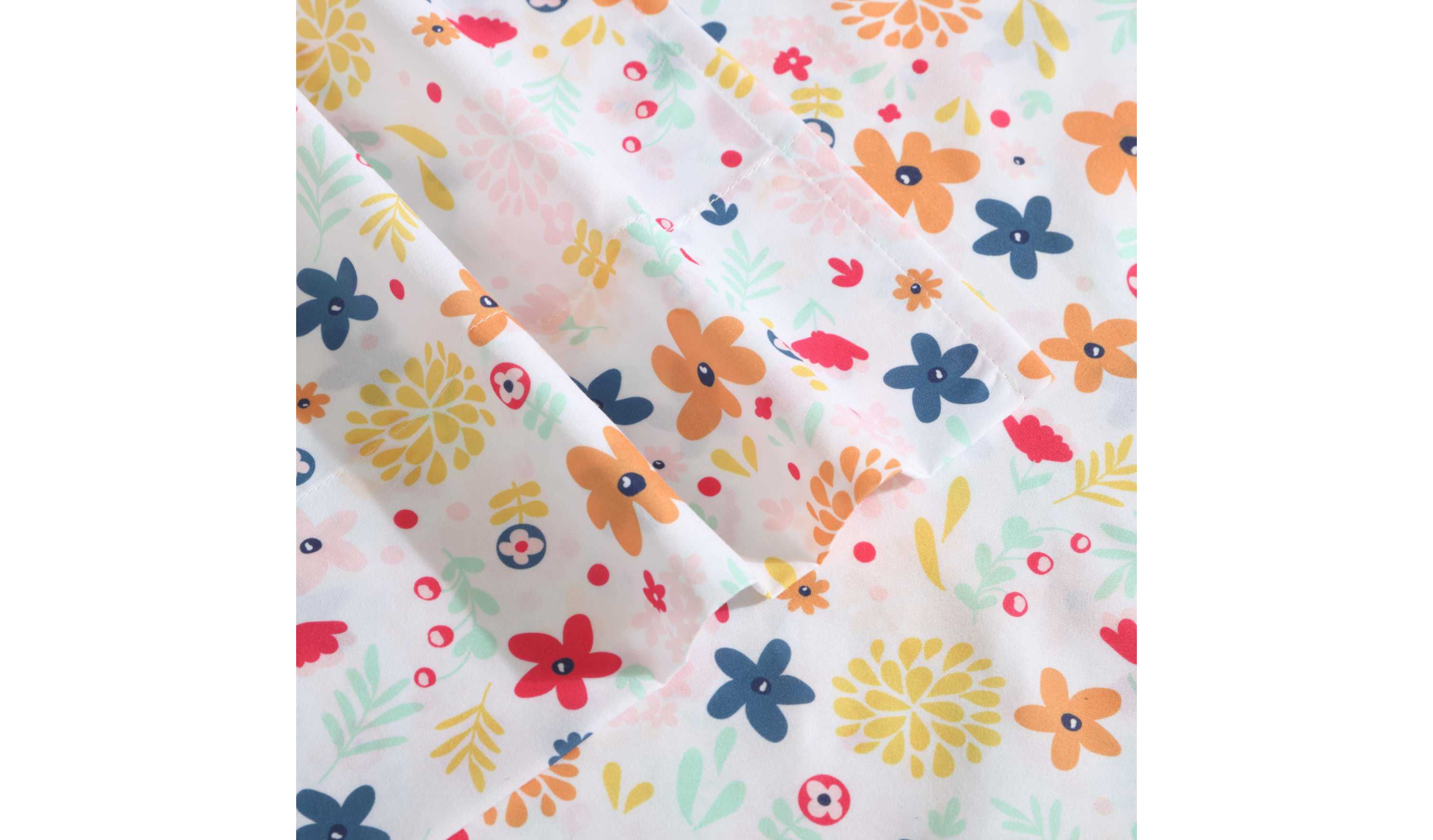Colorful Floral Microfiber Sheet Set