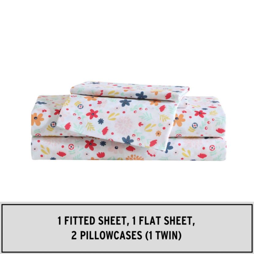 Colorful Floral Microfiber Sheet Set