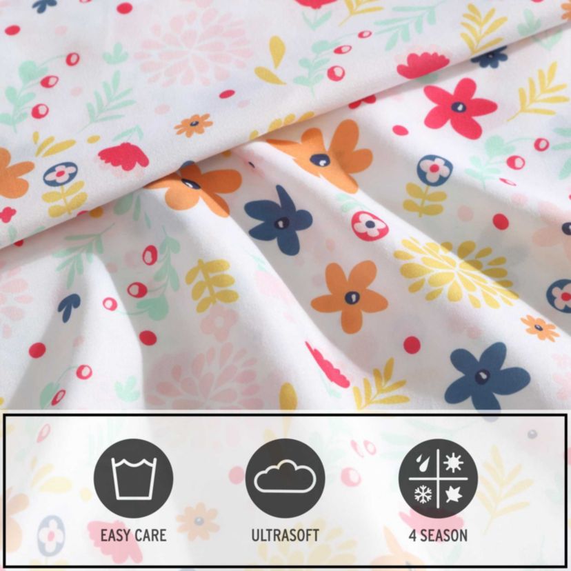Colorful Floral Microfiber Sheet Set