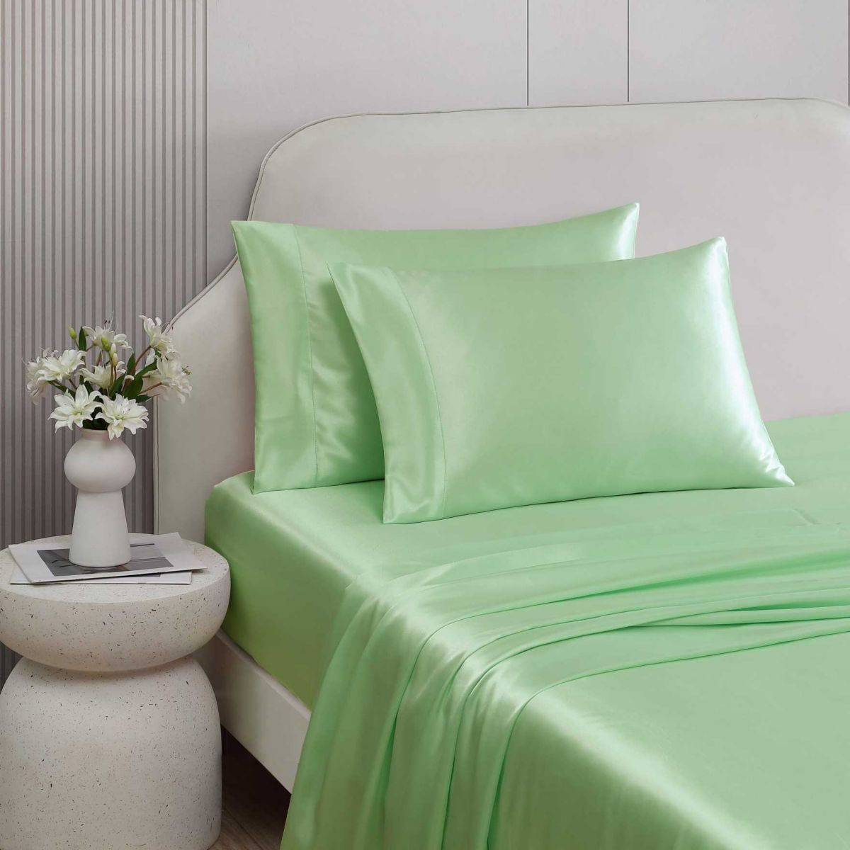 Solid Satin Microfiber Sheet Set