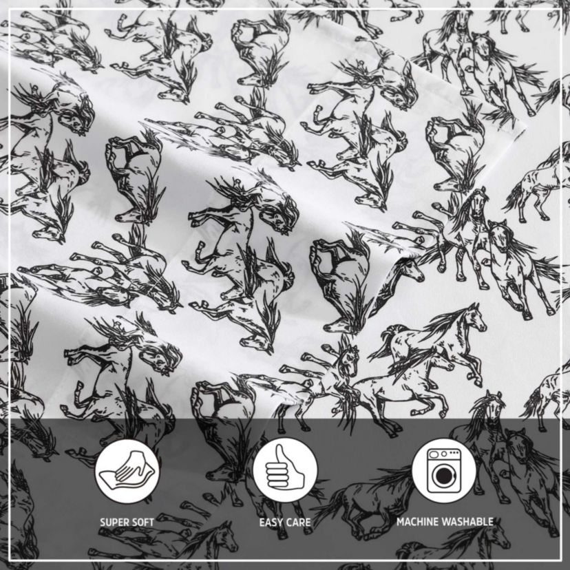 Mustangs Microfiber Sheet Set