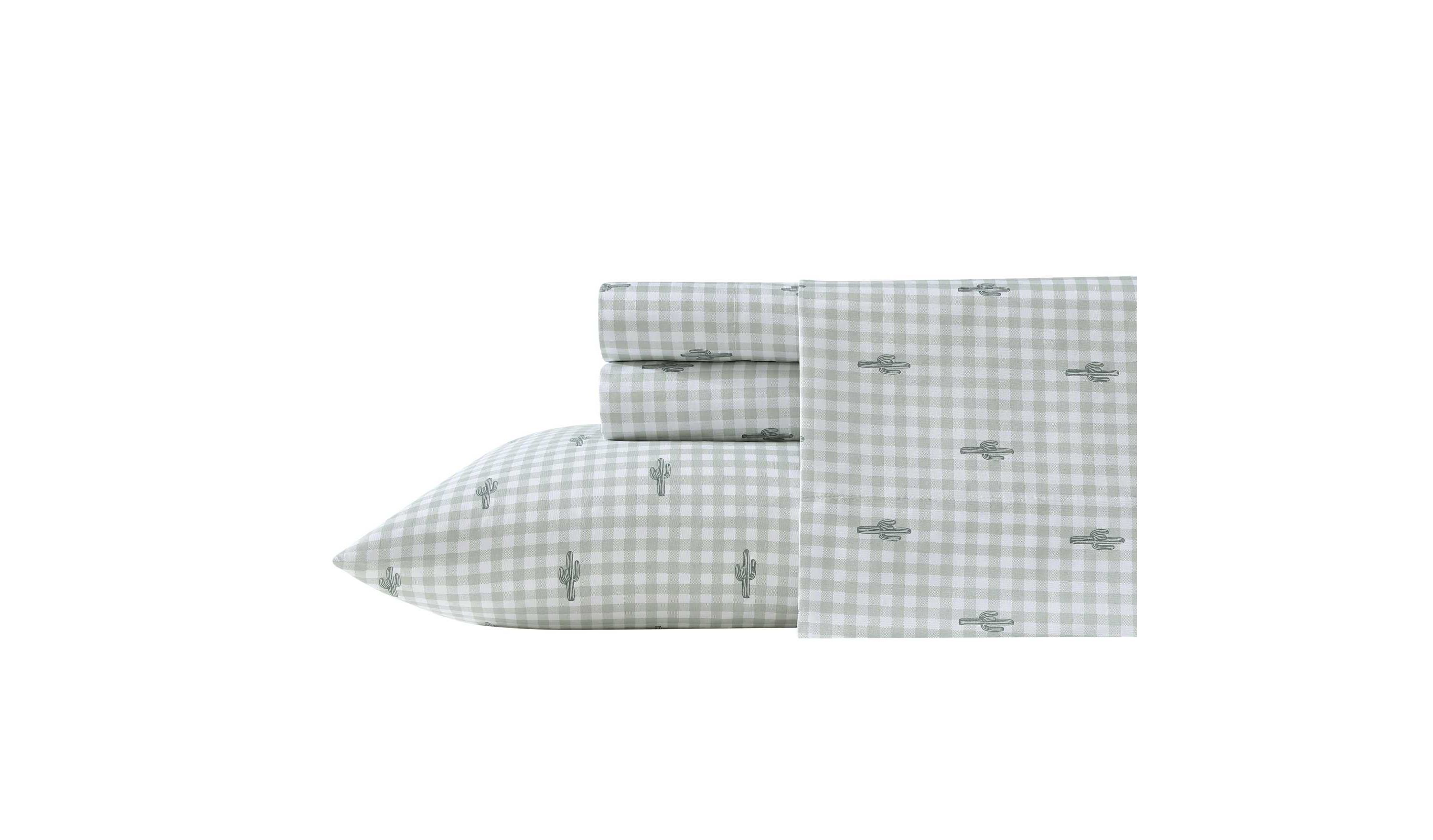 Cactus Gingham Microfiber Sheet Set