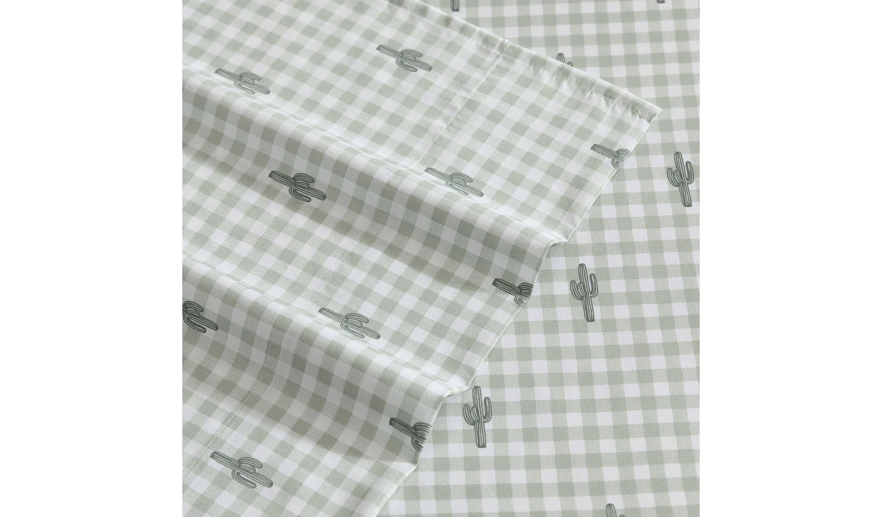 Cactus Gingham Microfiber Sheet Set