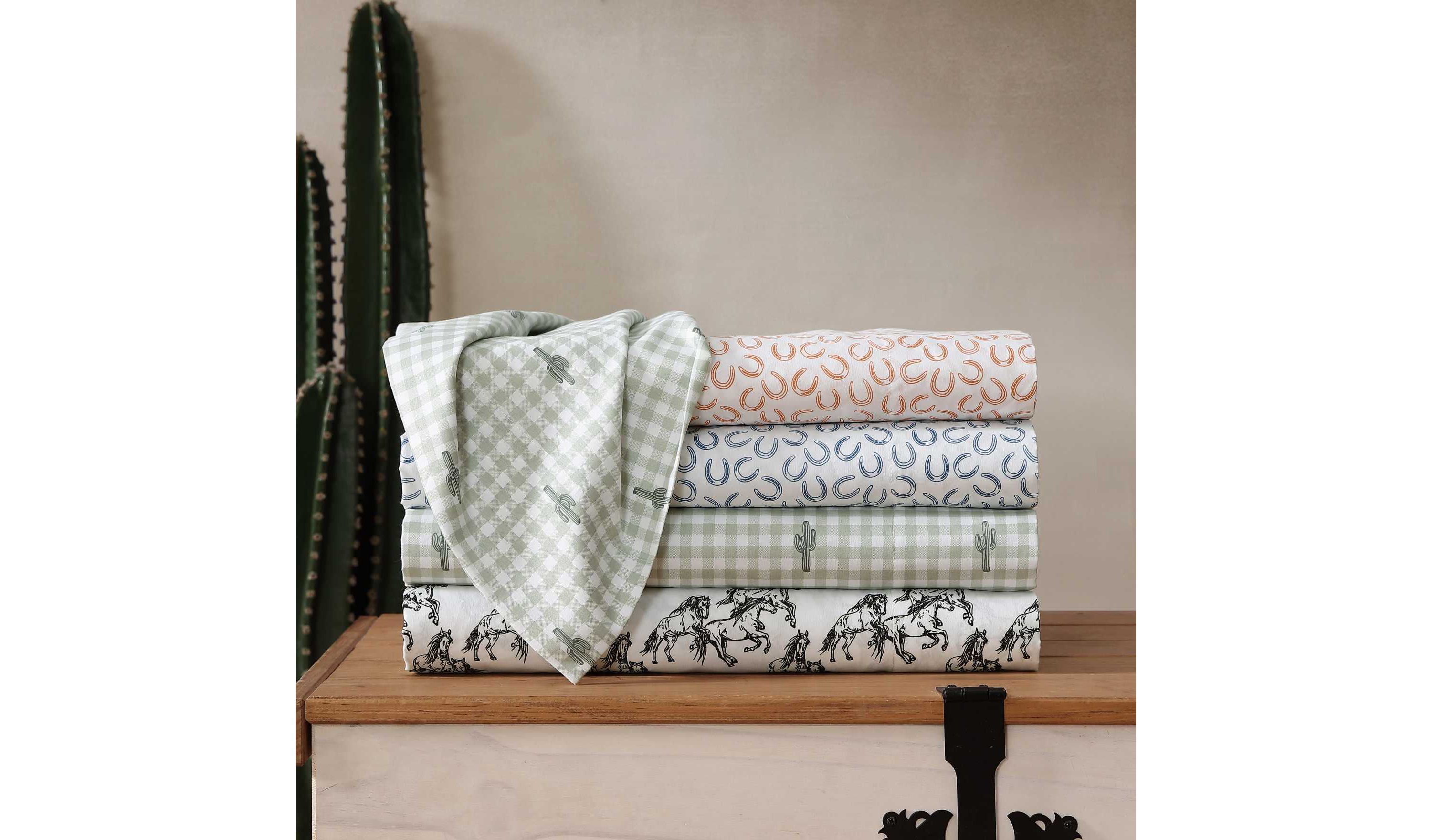 Cactus Gingham Microfiber Sheet Set