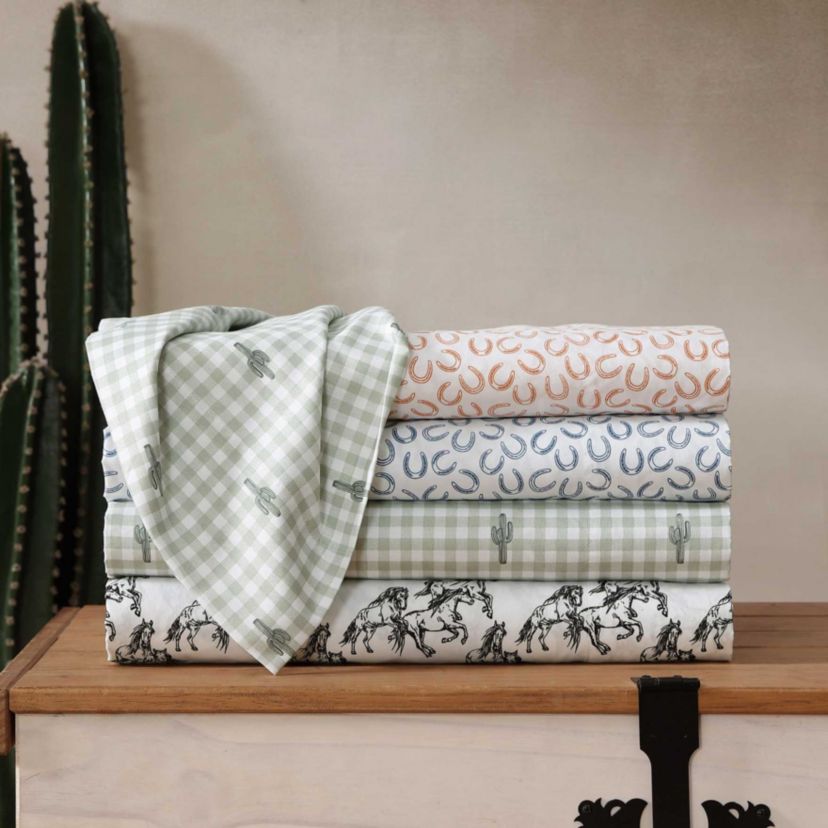 Cactus Gingham Microfiber Sheet Set