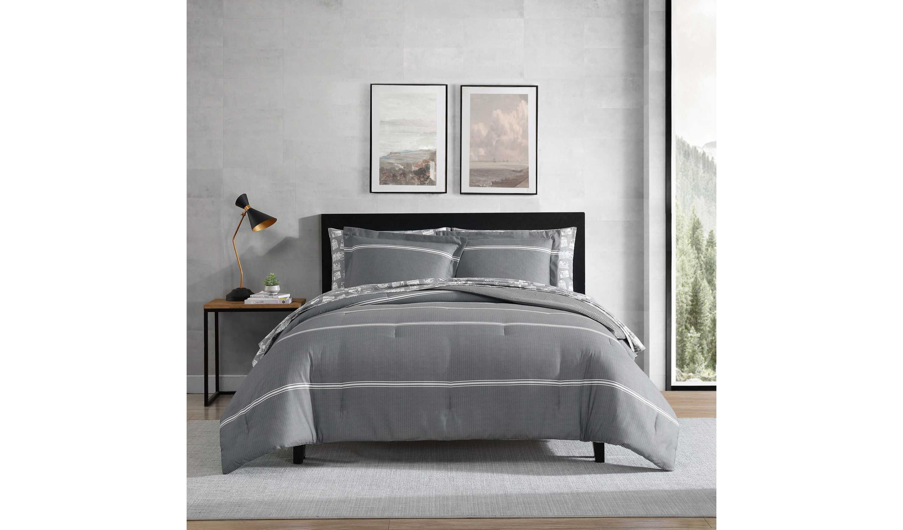 Chevron And Stripes Microfiber Bed Set