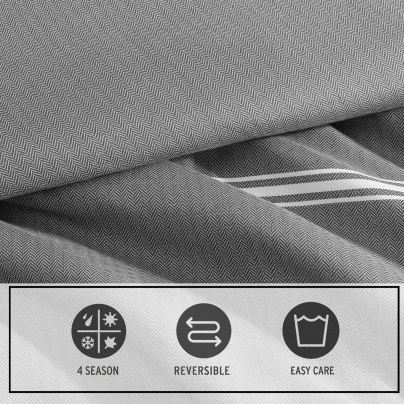 Chevron And Stripes Microfiber Bed Set