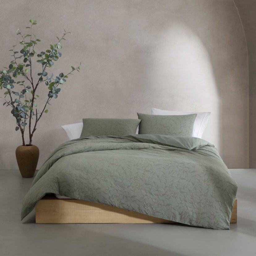 Branching Leaves Cotton Comforter-Sham Set
