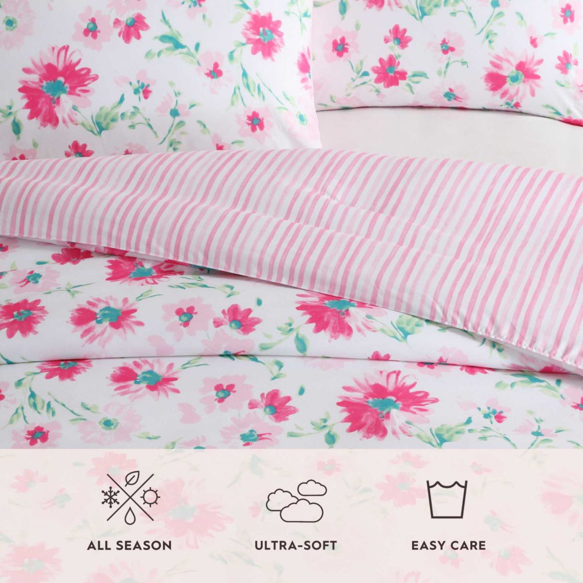 Meadow Daisies Microfiber Comforter Sham Bonus Set