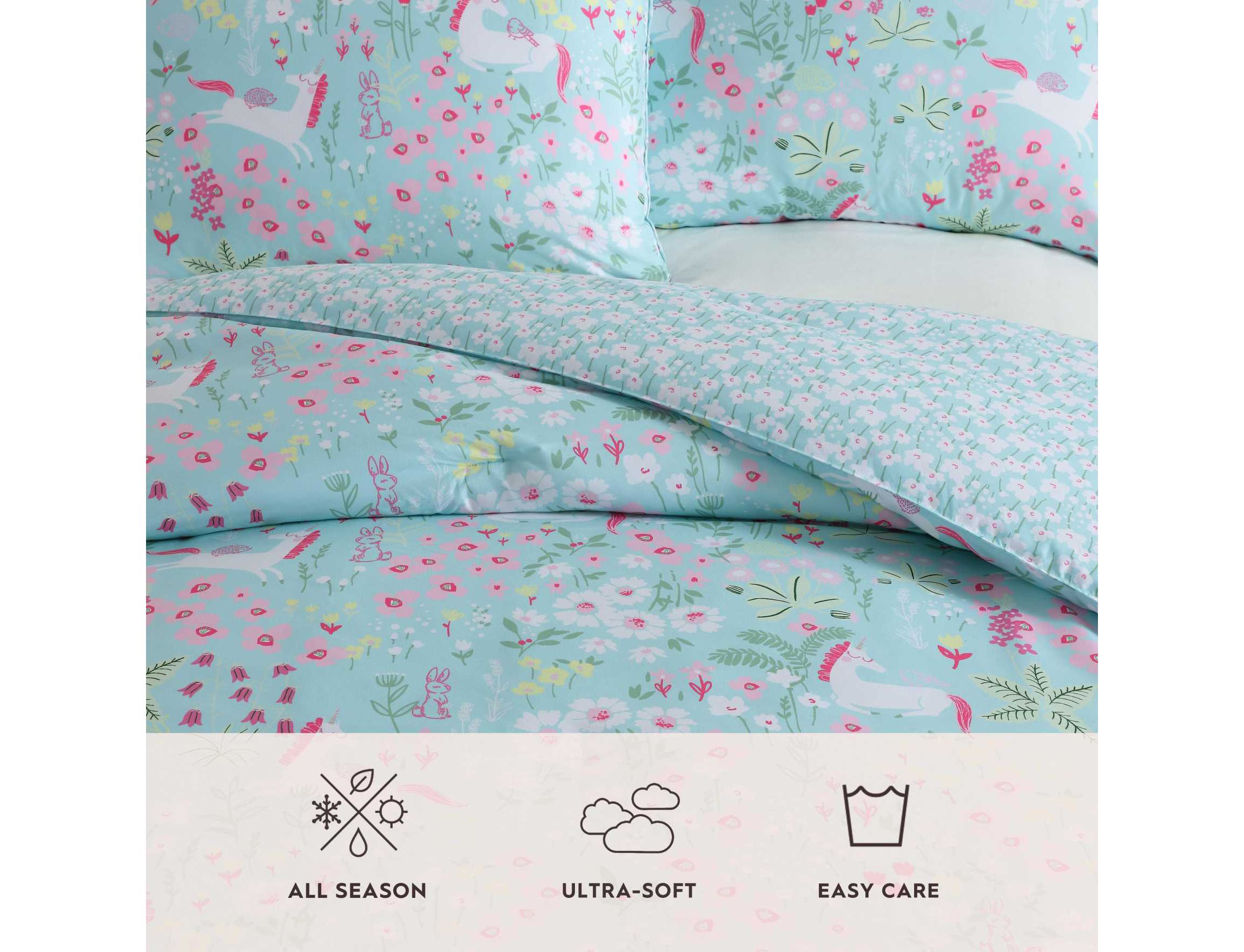 Magical Unicorns Microfiber Comforter Sham Bonus Set