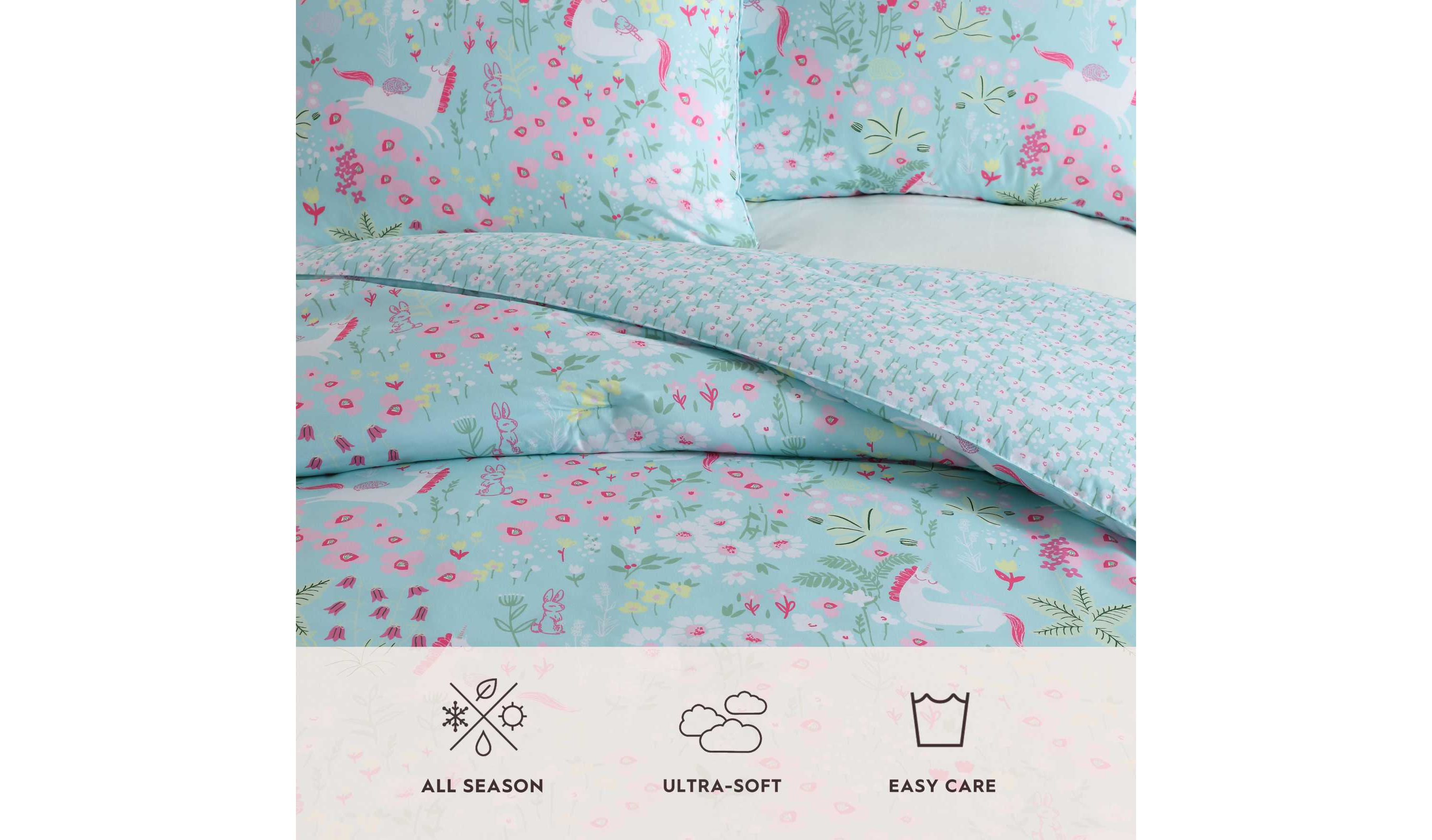 Magical Unicorns Microfiber Comforter Sham Bonus Set