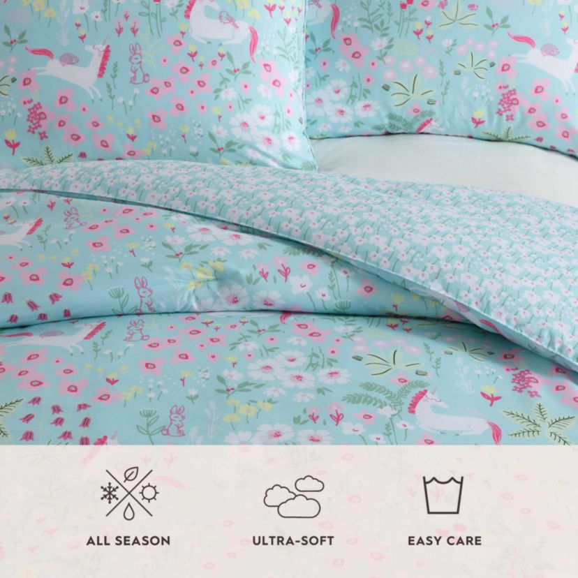 Magical Unicorns Microfiber Comforter Sham Bonus Set