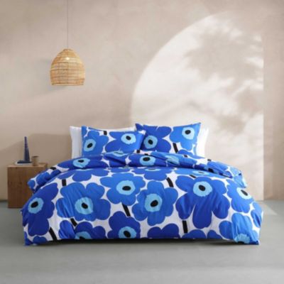 Marimekko Unikko Cotton Comforter-Sham Set, Blue -  0883893953413