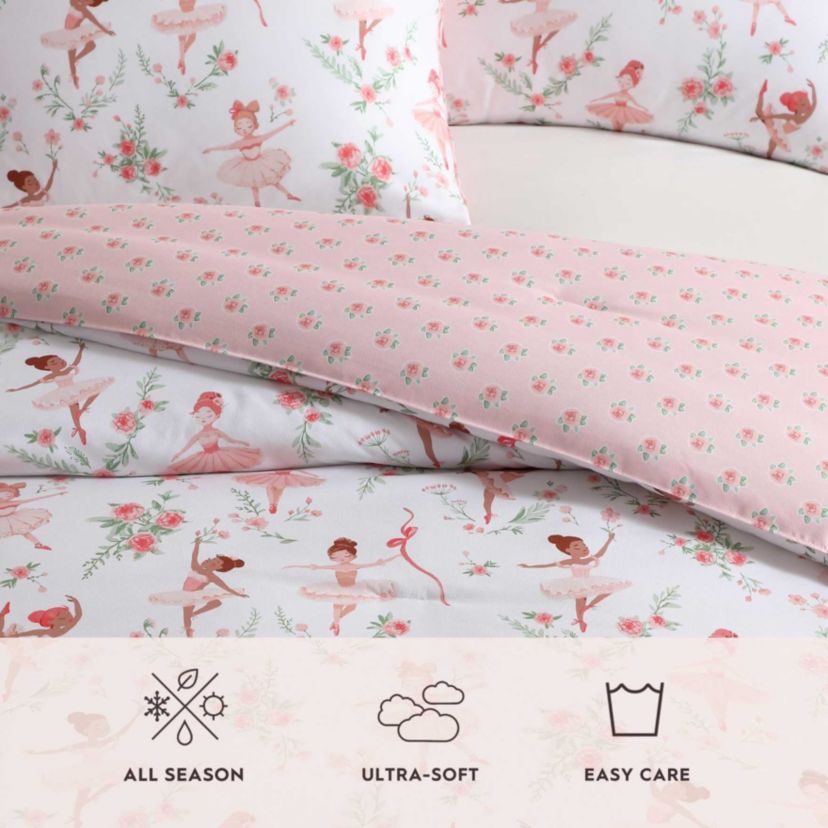 Ballerina Divas Microfiber Comforter Sham Bonus Set