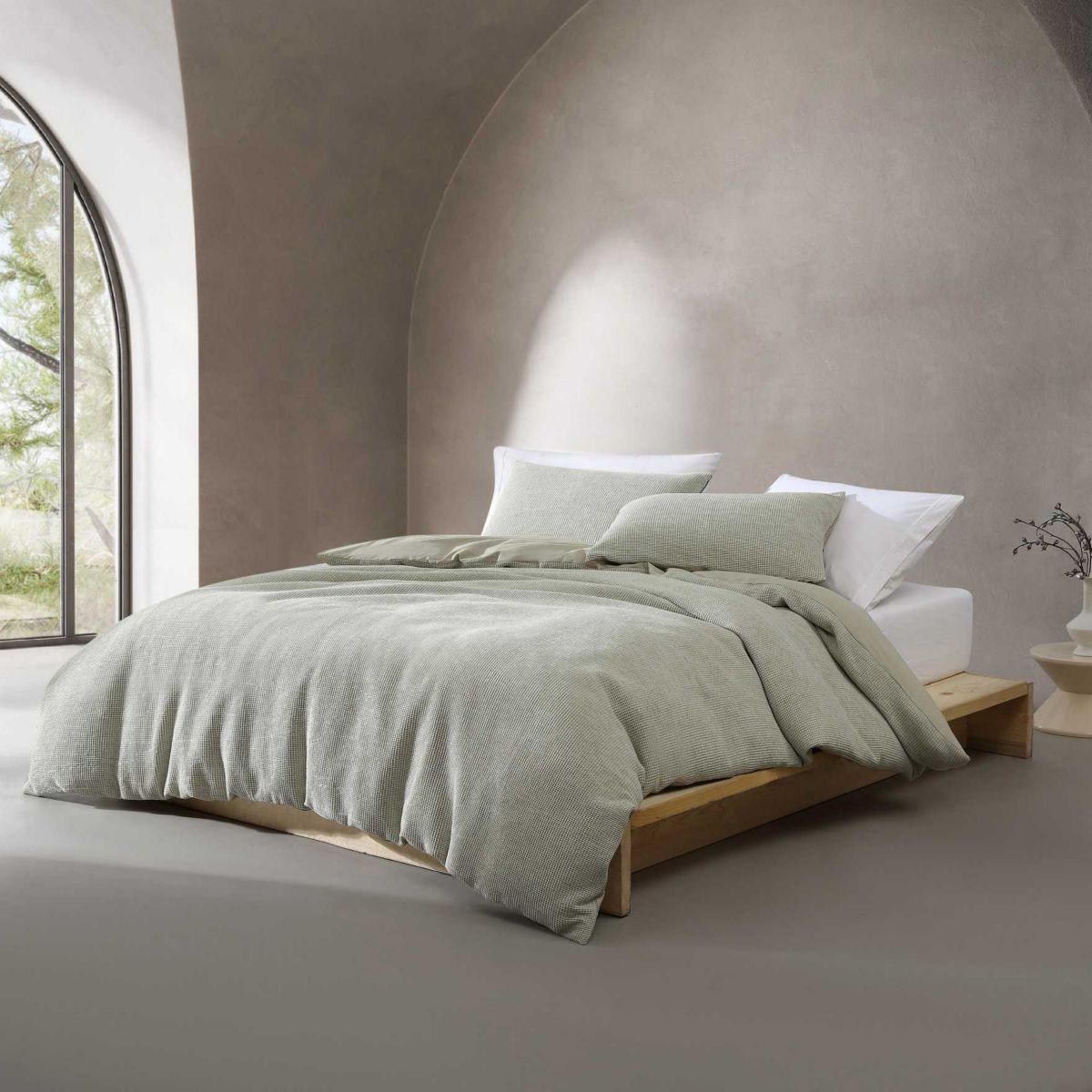 Microwaffle Cotton Comforter-Sham Set