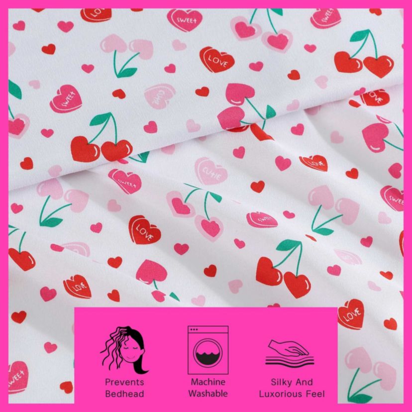 Sweet Tart Cherries Microfiber Sheet Set