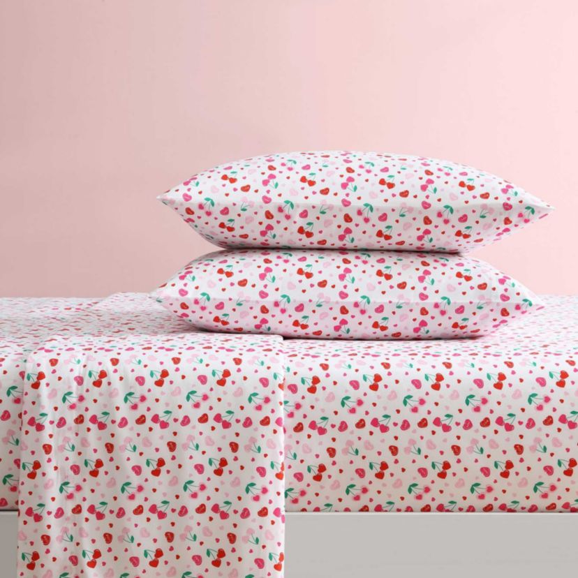 Sweet Tart Cherries Microfiber Sheet Set