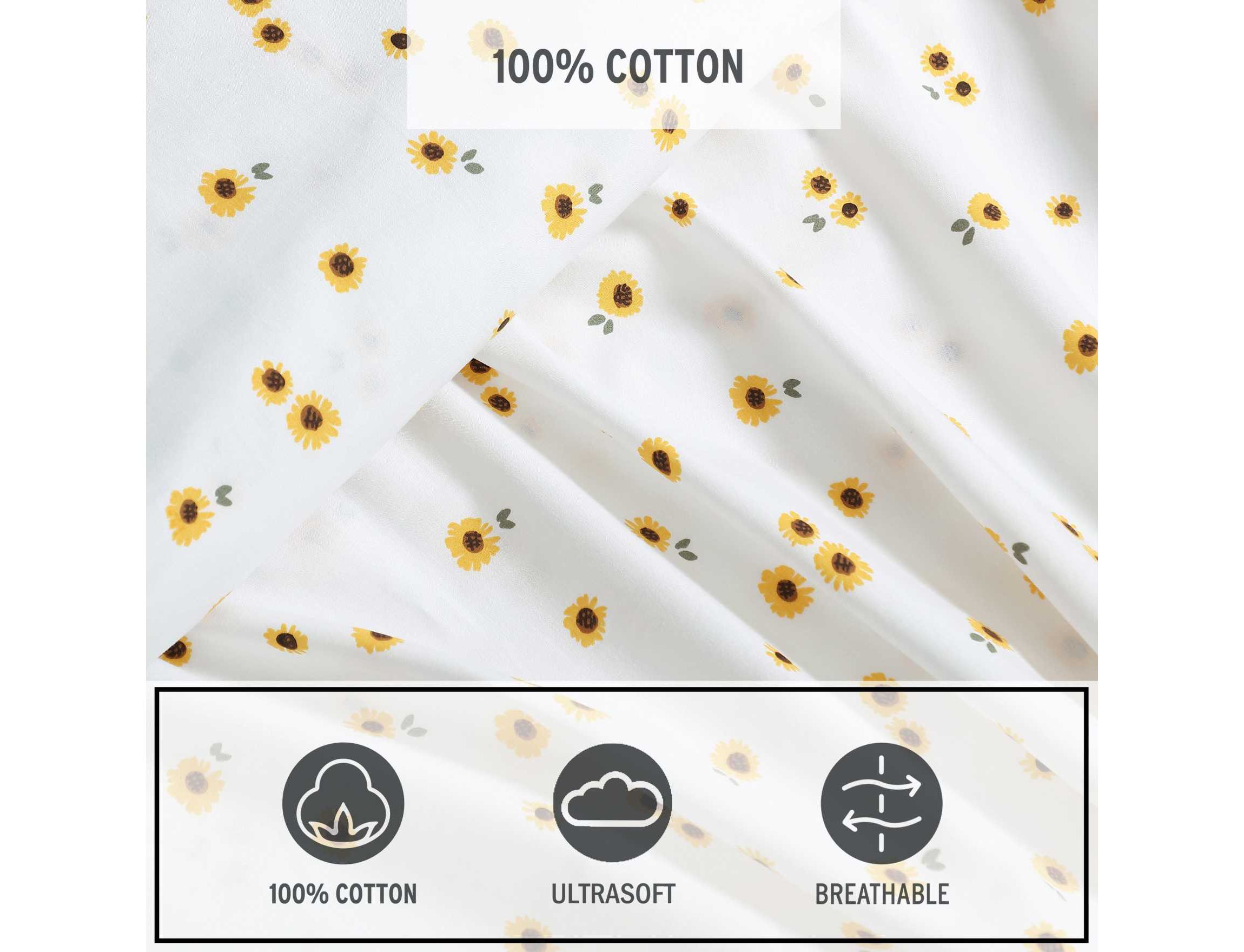 Eddie Sunflower Cotton Sheet Set