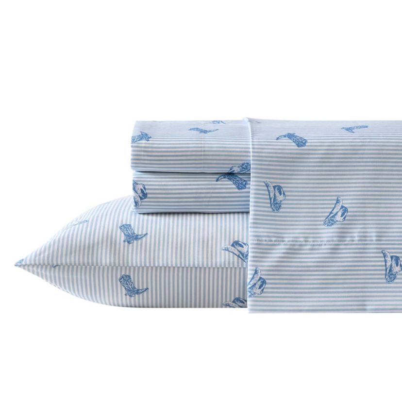 Cowboy Pinstripe Microfiber Sheet Set