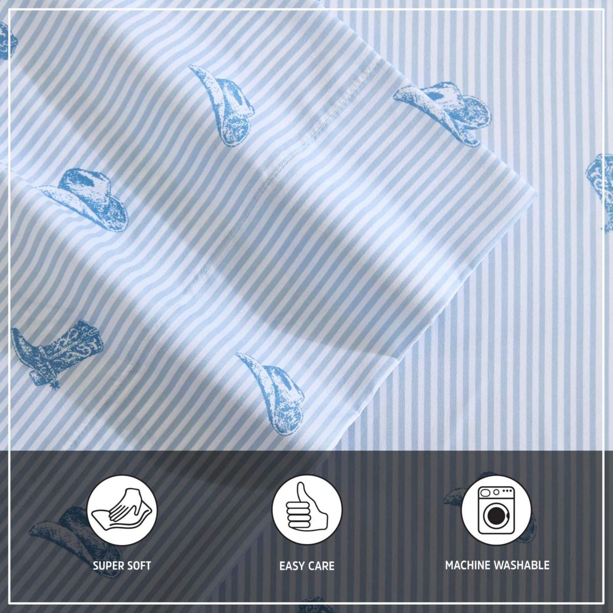 Cowboy Pinstripe Microfiber Sheet Set