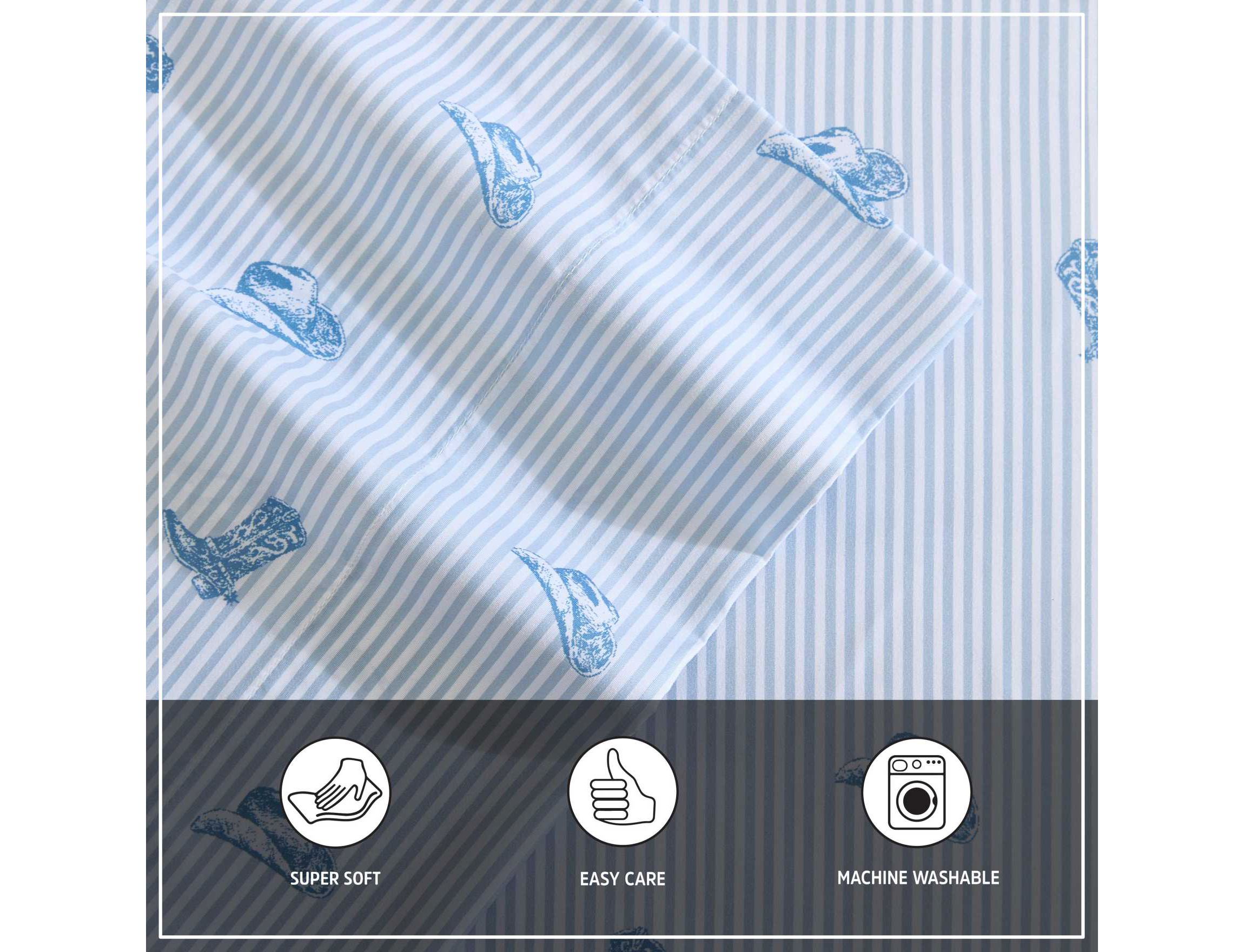 Cowboy Pinstripe Microfiber Sheet Set