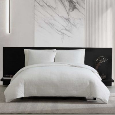Vera Wang Bark Texture Cotton Comforter Set, White, Queen