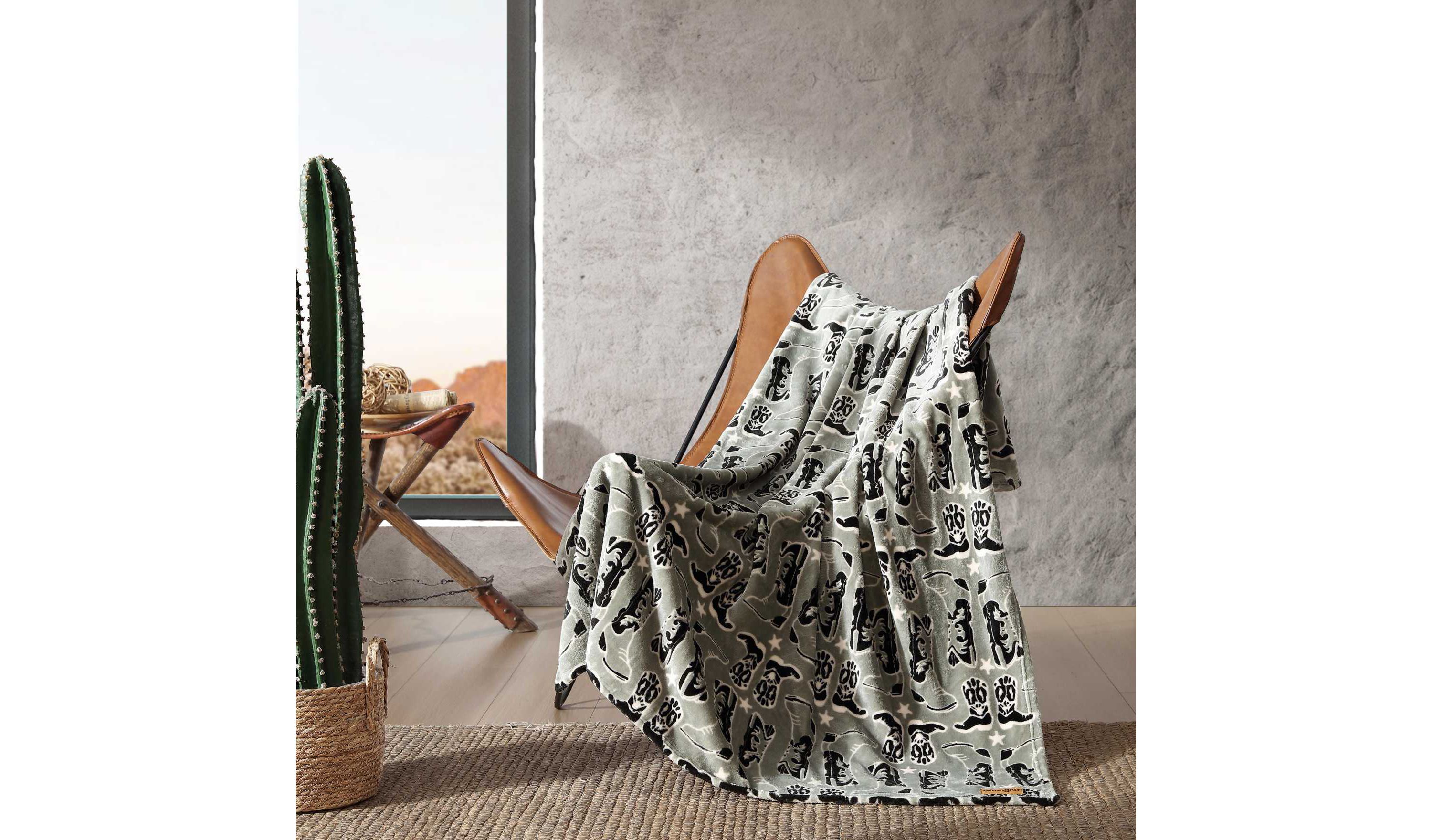 Knockin Boots Microfiber Throw Blanket