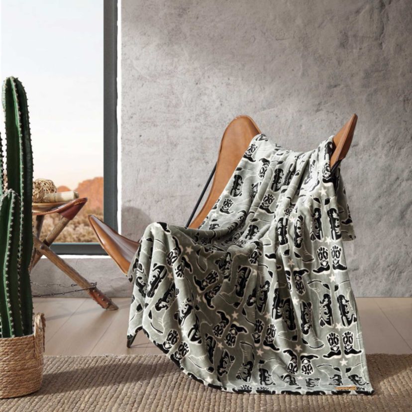 Knockin Boots Microfiber Throw Blanket