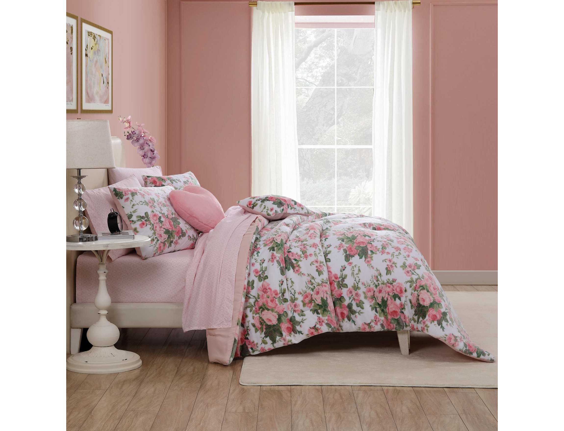 Vintage Floral Microfiber Comforter Sham Bonus Set