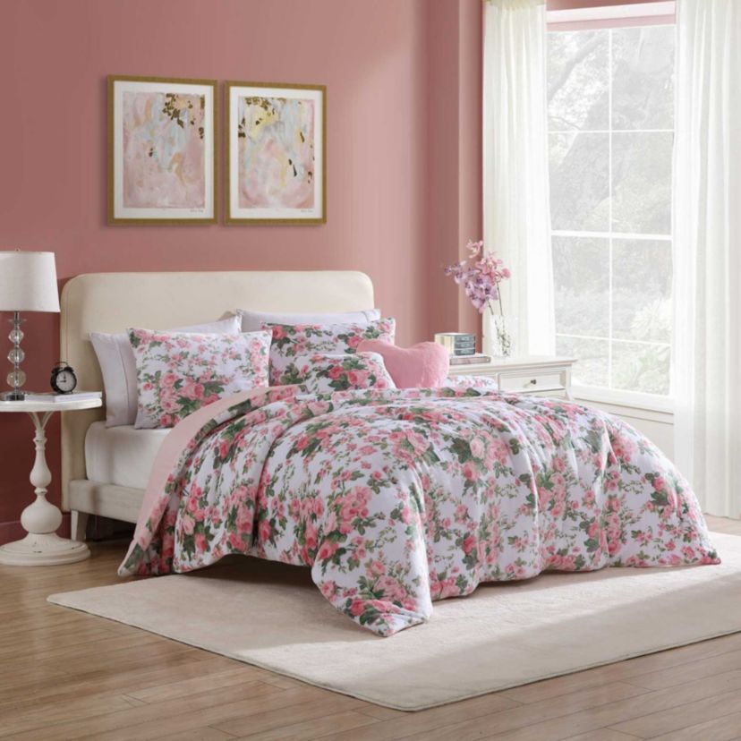 Vintage Floral Microfiber Comforter Sham Bonus Set