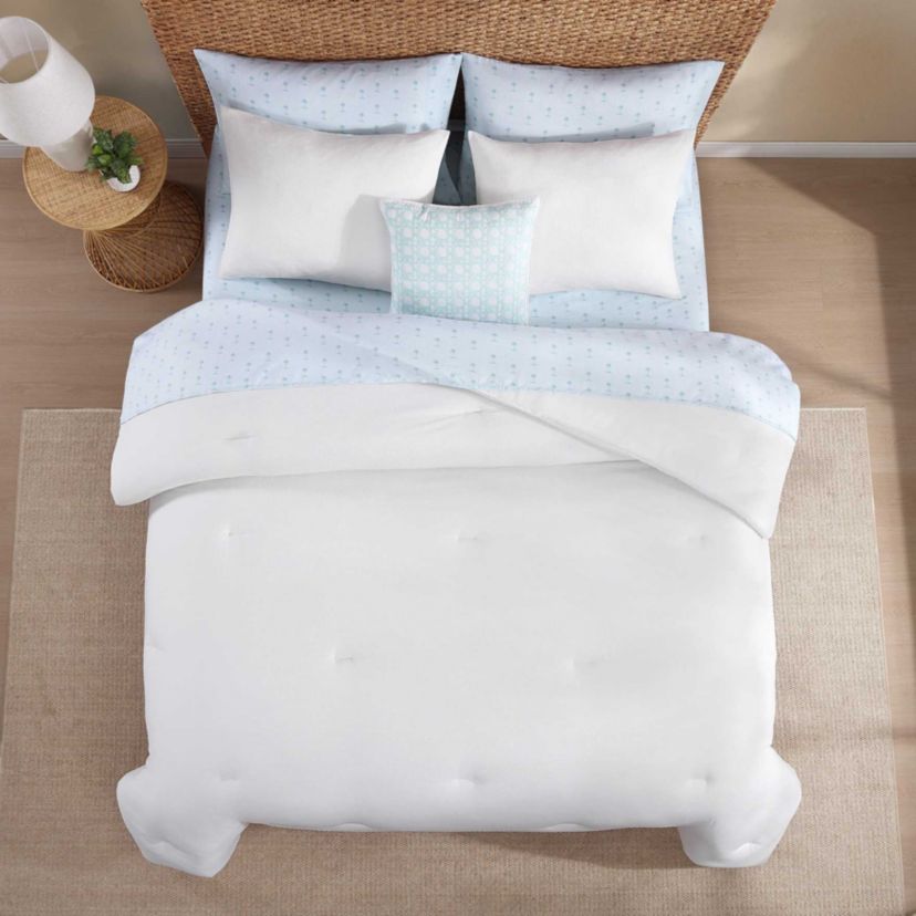 TB Seersucker Solid Microfiber Bed Set Bonus