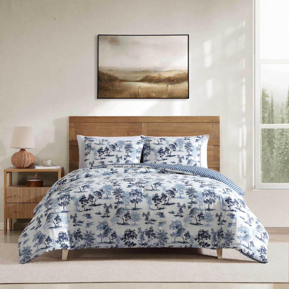 Vintage Forest Toile Cotton Comforter Set