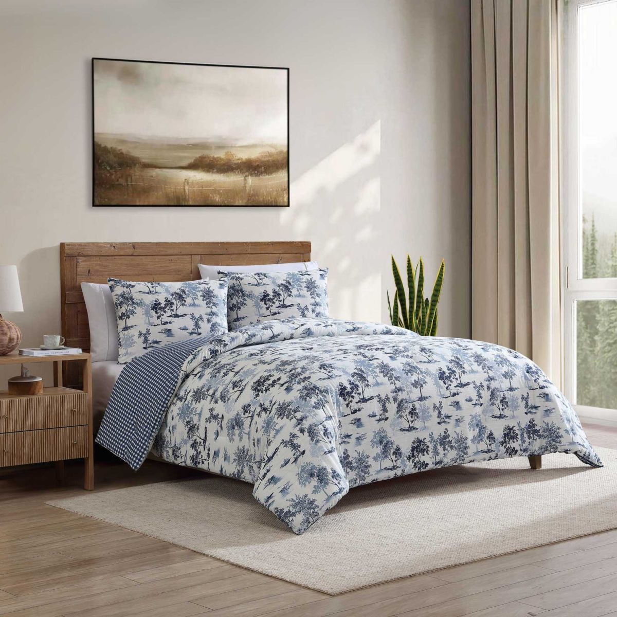 Vintage Forest Toile Cotton Comforter Set