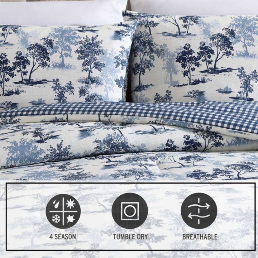 Vintage Forest Toile Cotton Comforter Set