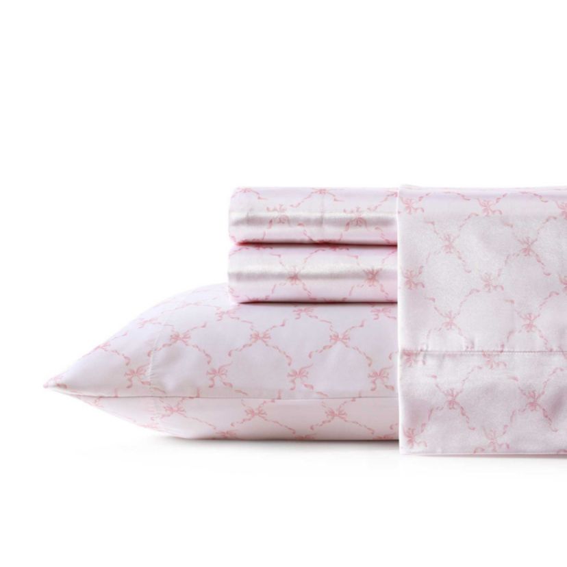 Bow Ribbon Cotton Sheet Set