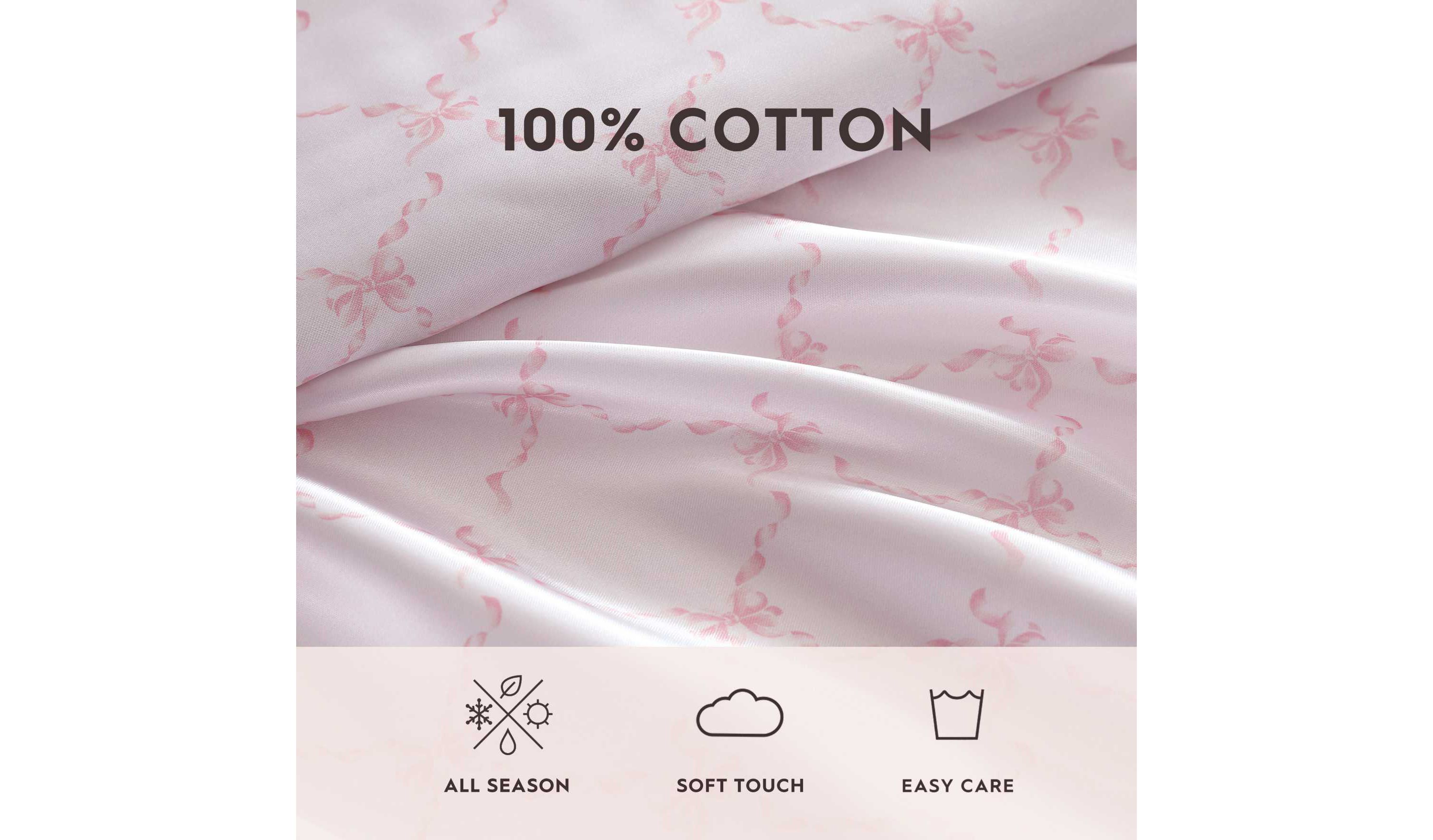 Bow Ribbon Cotton Sheet Set