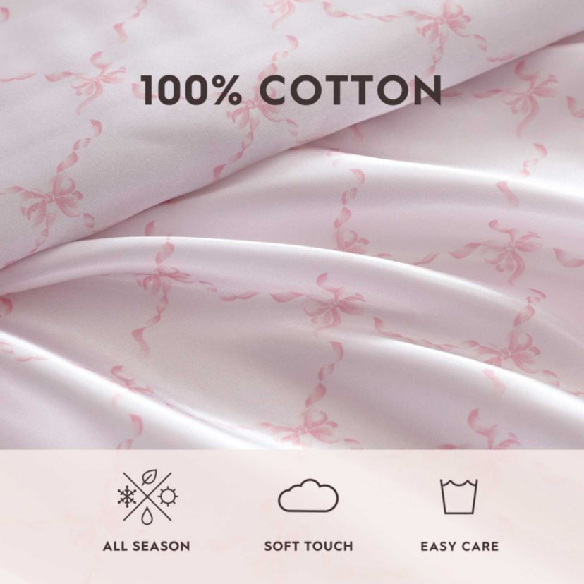 Bow Ribbon Cotton Sheet Set