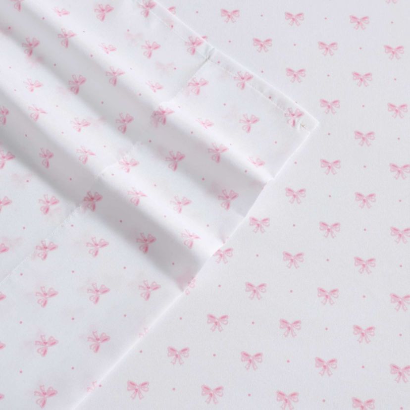 Lovely Bows Microfiber Sheet Set