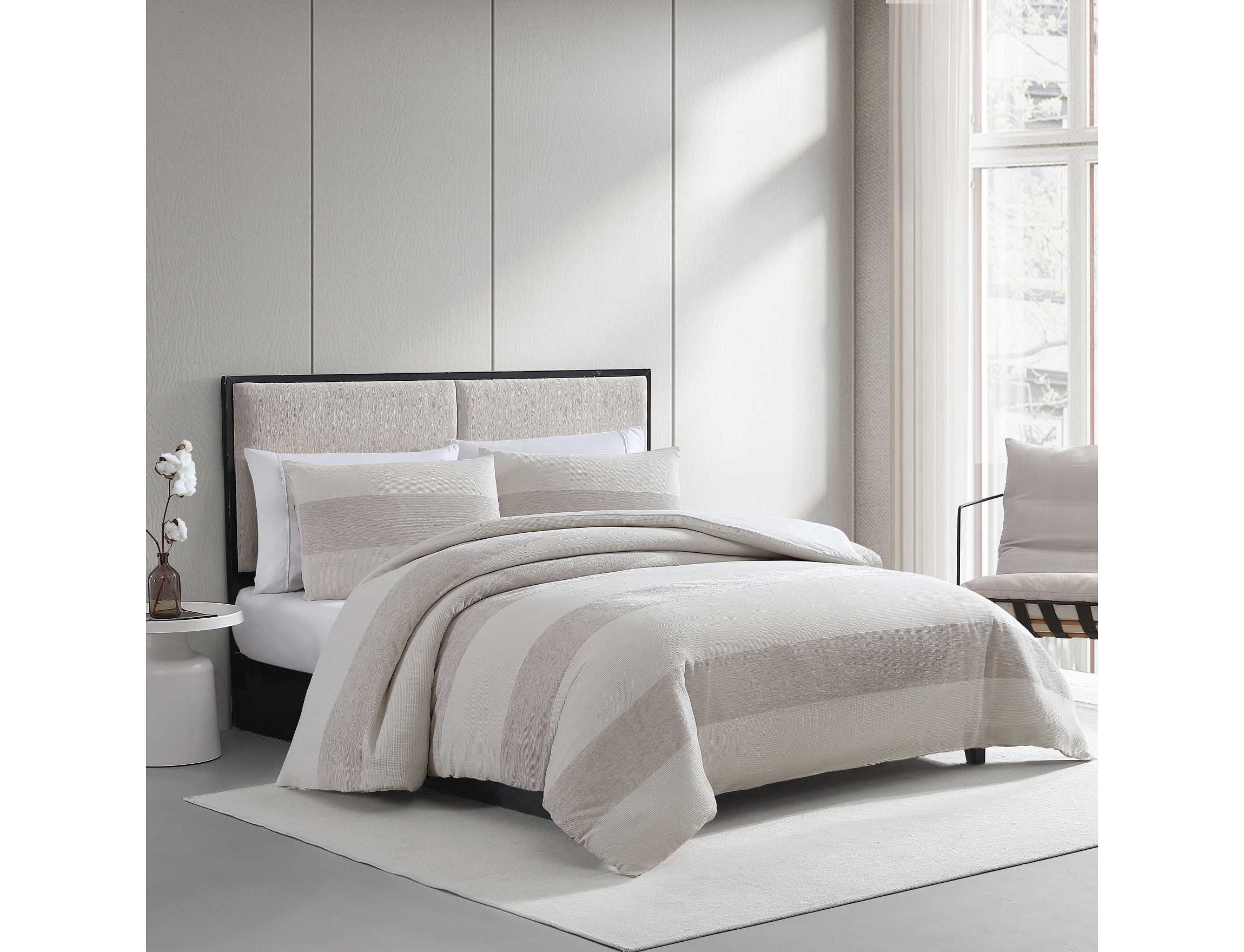 Chenille Waffle Stripe Cotton Blend Comforter Set