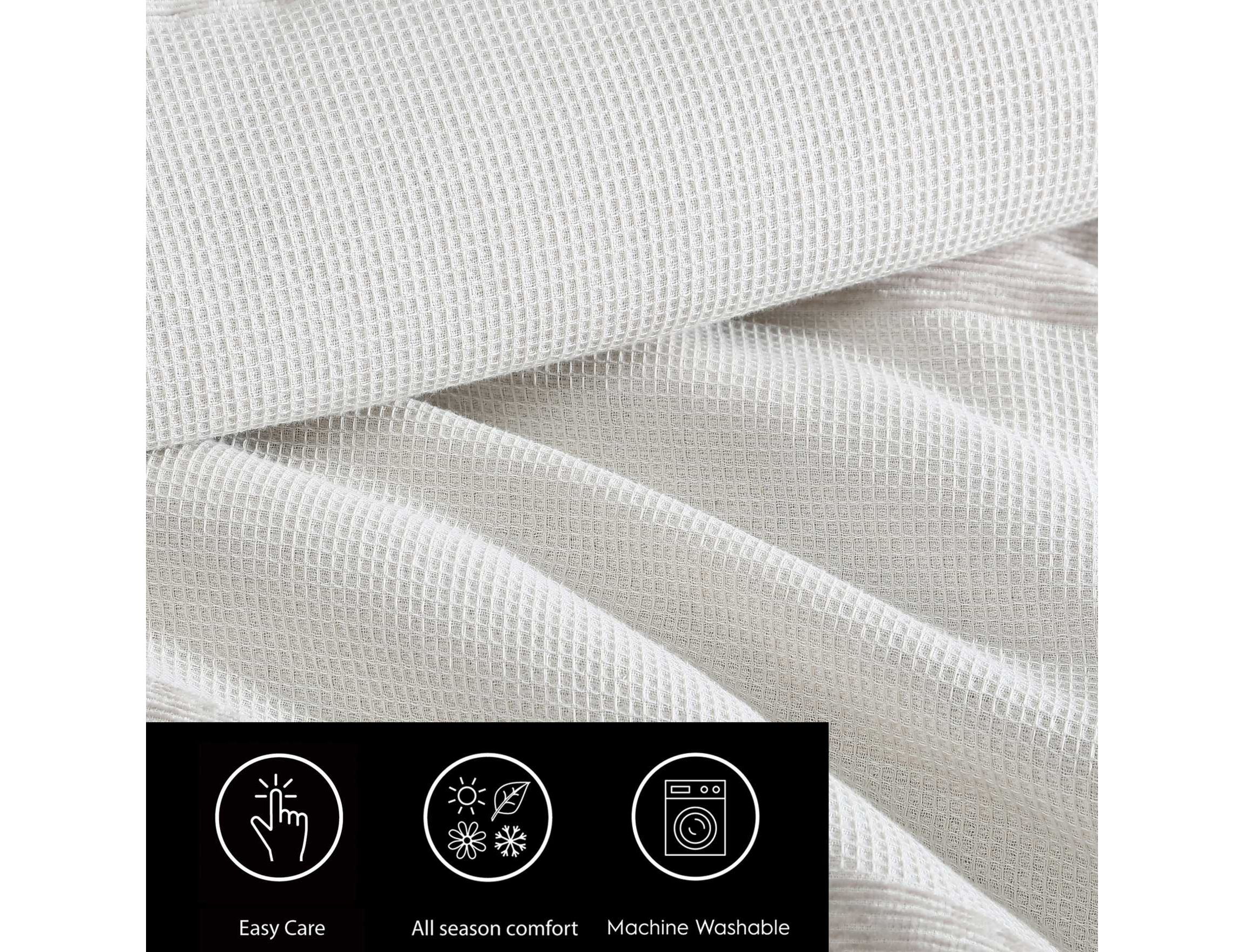 Chenille Waffle Stripe Cotton Blend Comforter Set