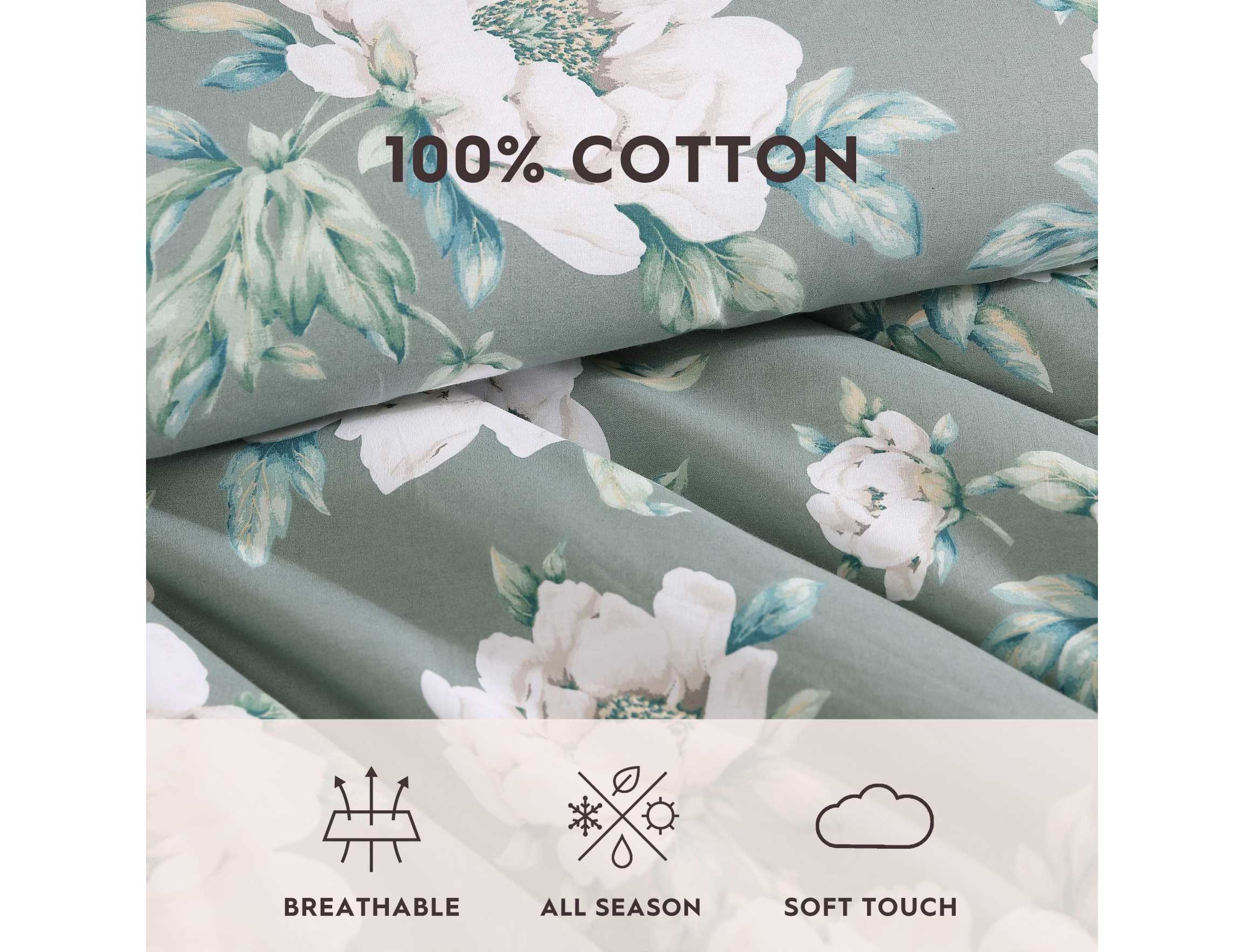 Wisley Floral Cotton Comforter Sham Bonus Set