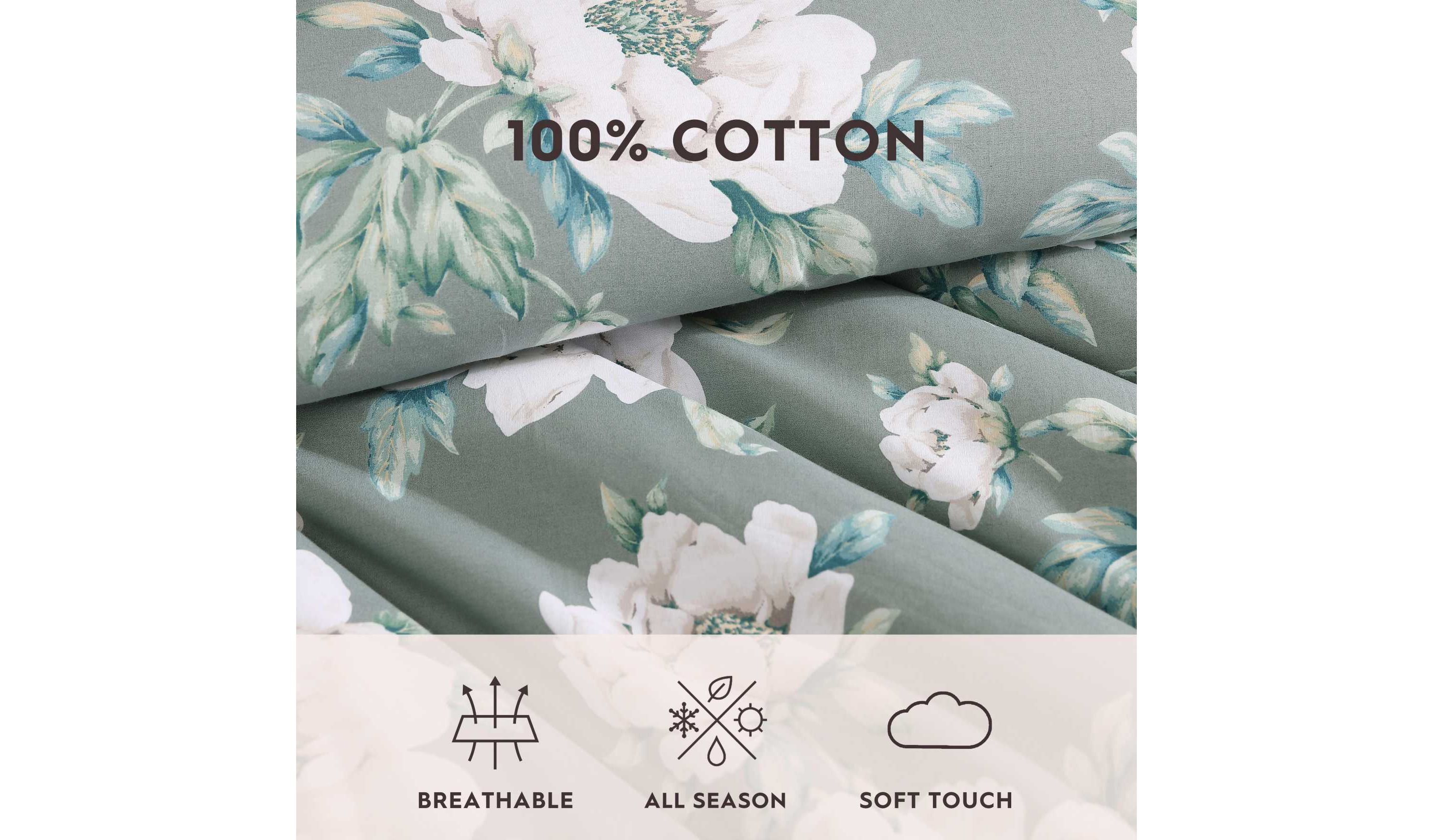 Wisley Floral Cotton Comforter Sham Bonus Set