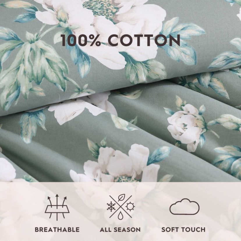 Wisley Floral Cotton Comforter Sham Bonus Set