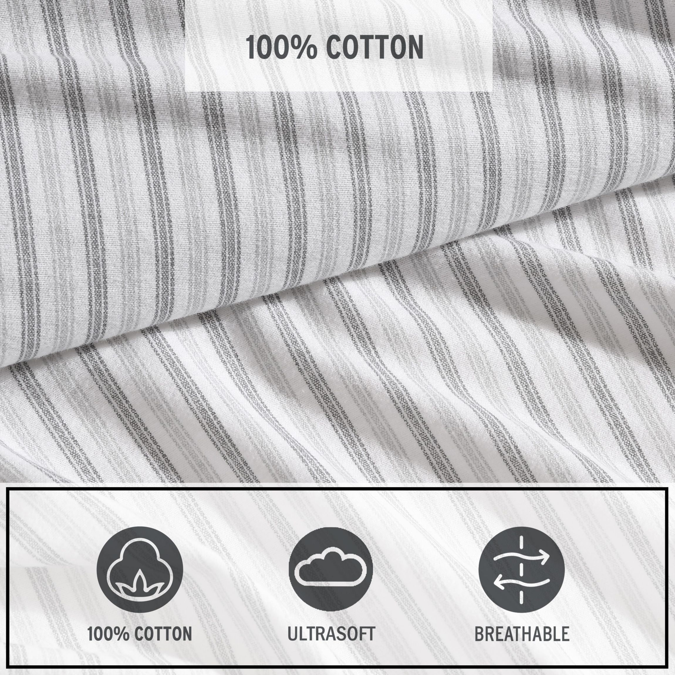 Ticking Stripe Cotton Sheet Set