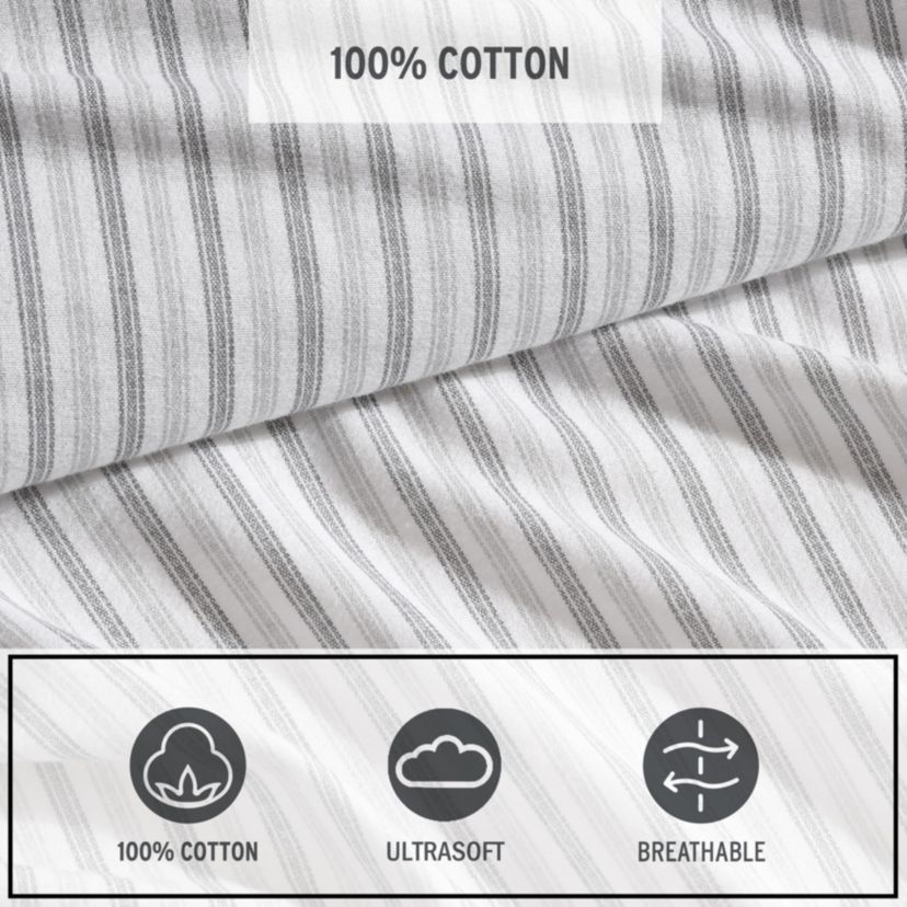 Ticking Stripe Cotton Sheet Set