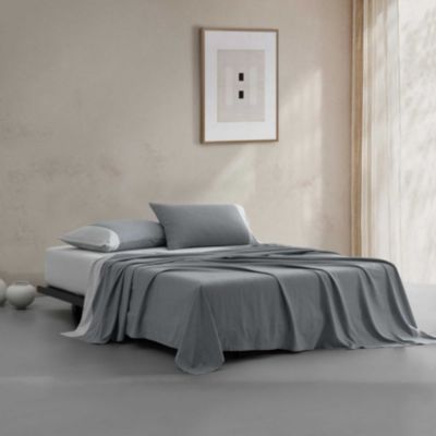 Calvin Klein Contrast Weave Sheet Set, Blue, Twin