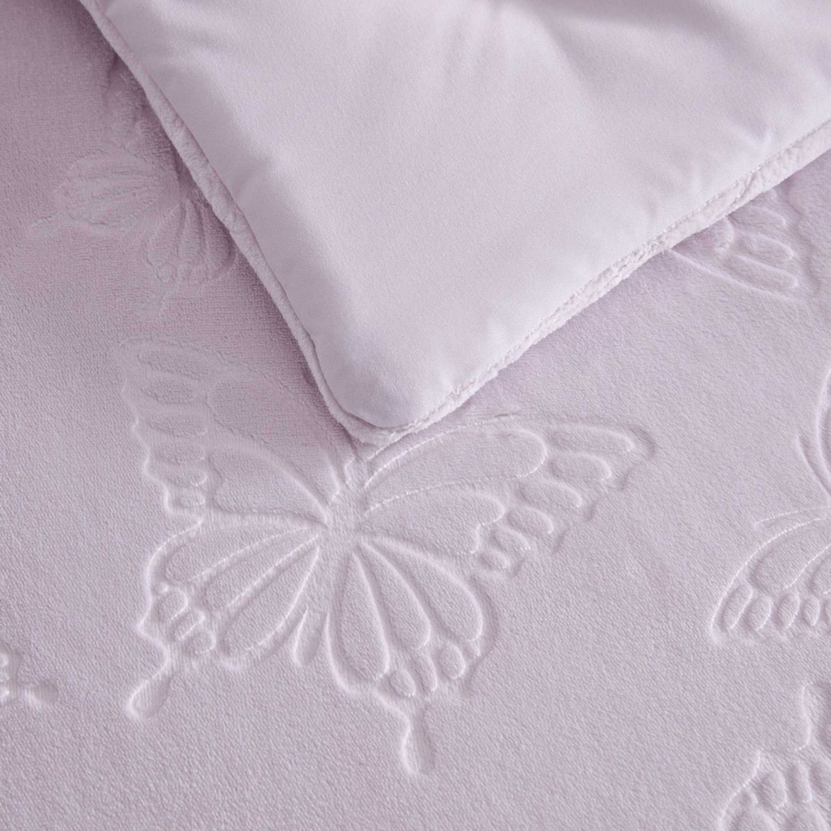 Butterfly Embossed Microfiber Comforter Set