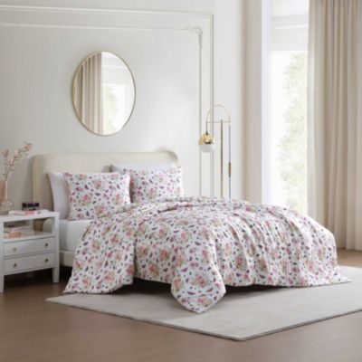 Betsey Johnson Queen Bee Floral Bouquet Microfiber Duvet Set