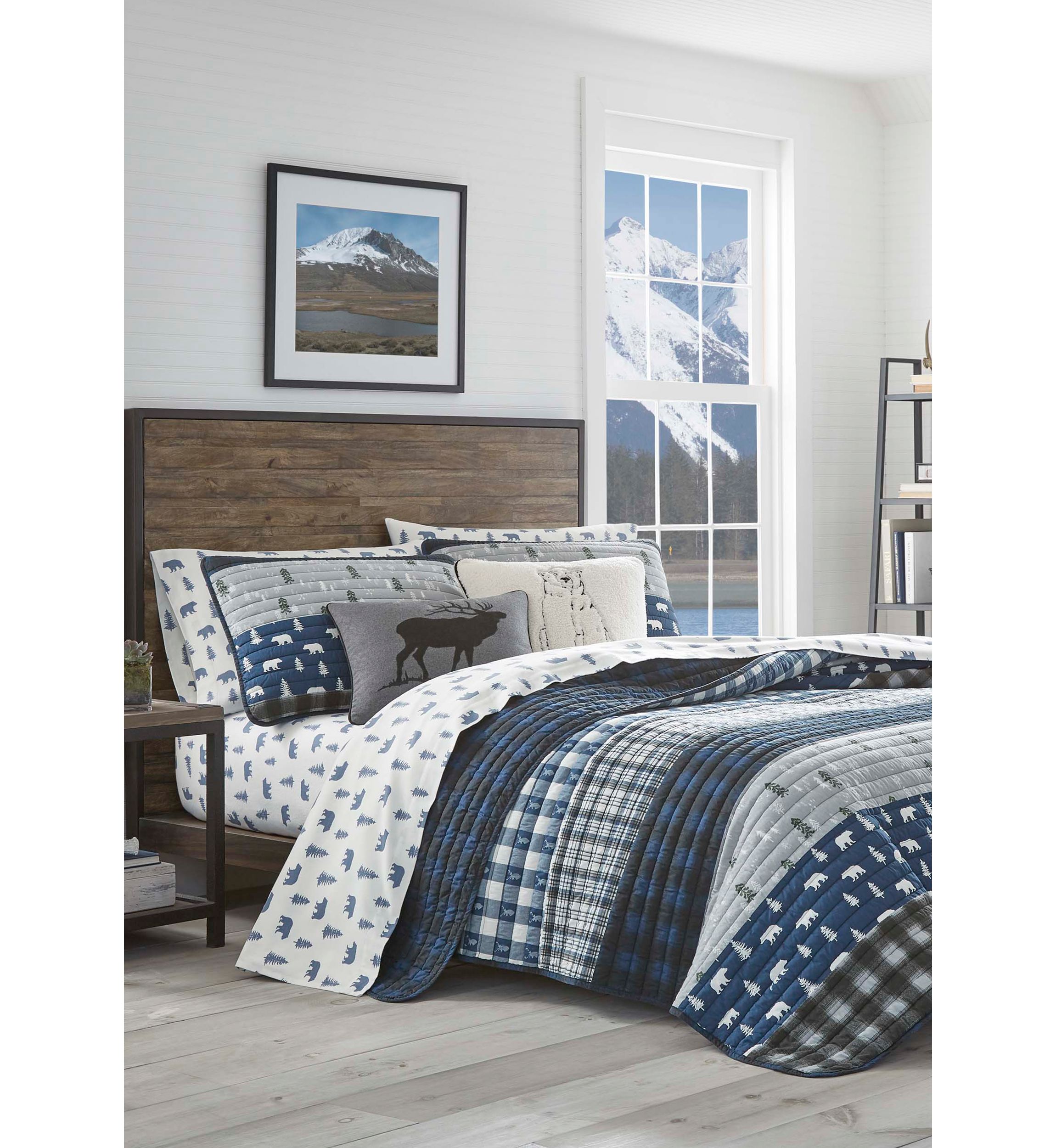  Blue Creek Plaid Quilt Set