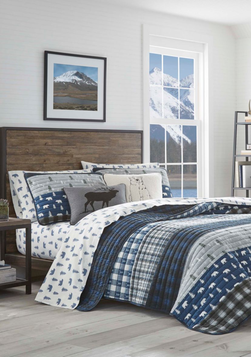  Blue Creek Plaid Quilt Set